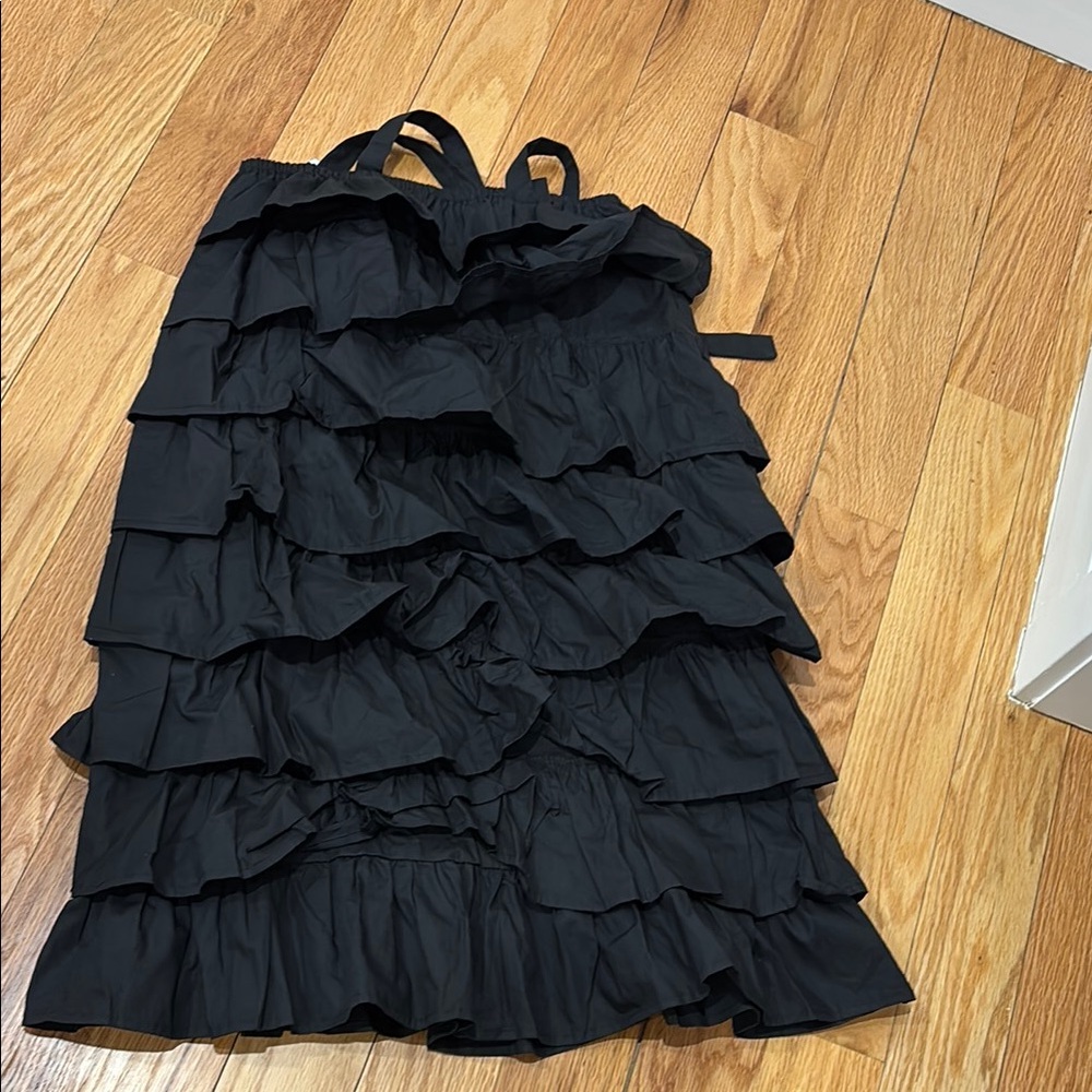 Kids black ruffle dress